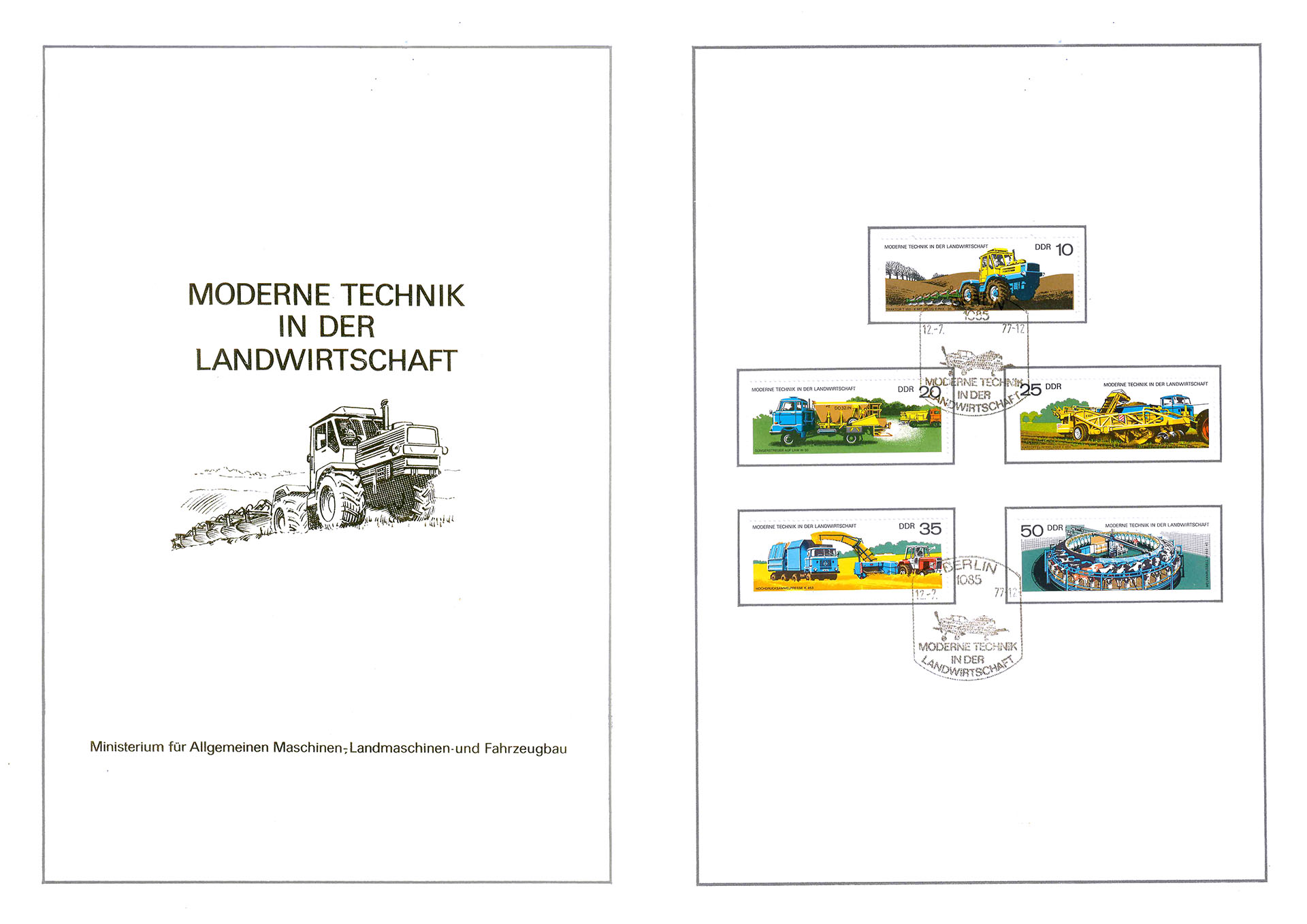Moderne Technik in der Landwirtschaft - Ministerium für Allgemeinen Maschinen- , Landmaschinen- und Fahrzeugbau